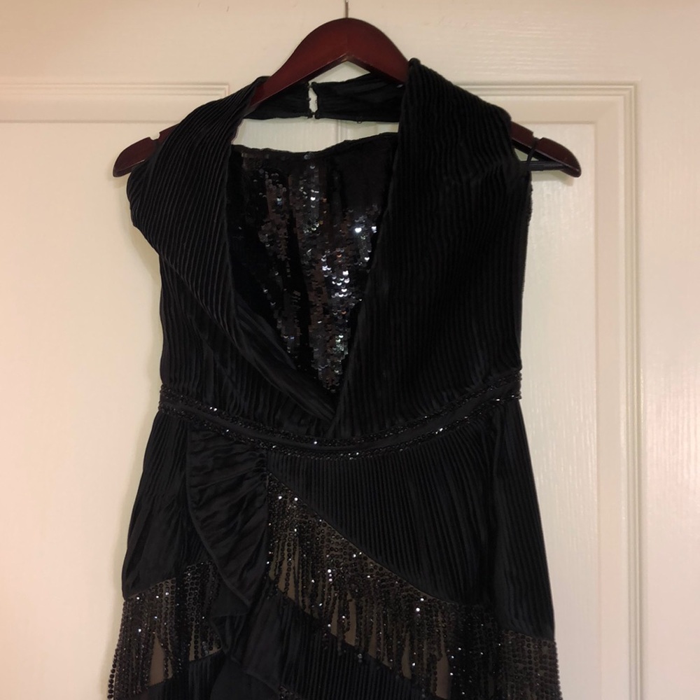 Black halter top midi dress